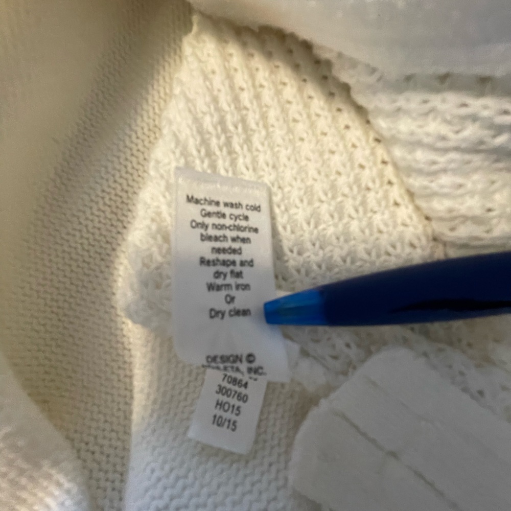 Athleta Waffle Knit Cream Cotton Blend Sweater Extra Small - Picture 7 of 7
